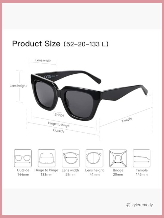 Polarized Square Cat Eye Sunglasses UV400 Protection Retro Shades main image 4